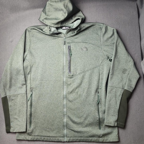 North Face Jacket Mens 2XL Hooded Full Zip Softshell Fleece Lined Outdoor CUF9 - Picture 1 of 11